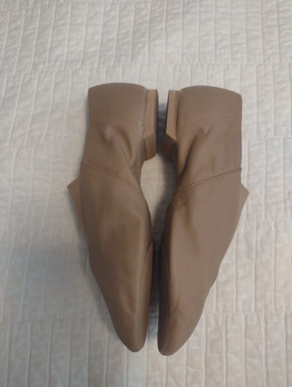 NEW Bloch Ladies 7.5 Super Jazz Slip On Jazz Shoes Tan Genuine Leather Dance - Picture 3 of 8